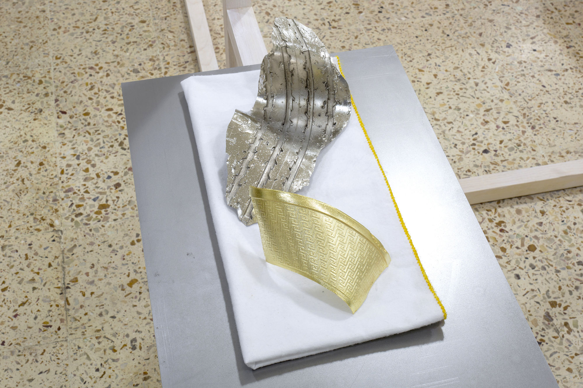James Fuller - Signs of civil protection unrolled  - Brass and nickel plated copper 03
